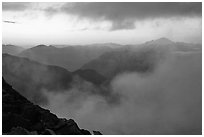 Clouds and ridges at sunset, North Cascades National Park.  ( black and white)