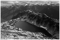 Hidden Lake and Glacier Wilderness Peaks, North Cascades National Park.  ( black and white)