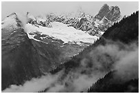 Picket Range from Mt Terror to Inspiration Peak, North Cascades National Park.  ( black and white)
