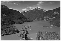 Diablo Lake from overlook,  North Cascades National Park Service Complex.  ( black and white)