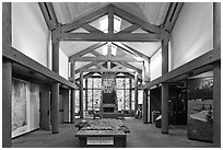 Inside Visitor Center, North Cascades National Park.  ( black and white)