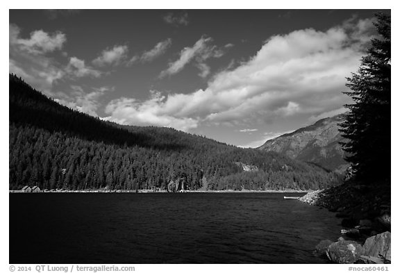 Ross Lake, North Cascades National Park Service Complex.  (black and white)