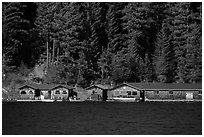 Ross Lake Resort, North Cascades National Park Service Complex.  ( black and white)
