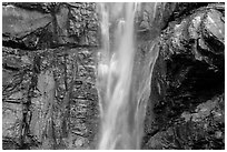 Upper Rainbow Falls and cliff, North Cascades National Park Service Complex.  ( black and white)