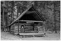 Historic schoolhouse, Stehekin, North Cascades National Park Service Complex.  ( black and white)