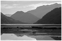 Pond and Lake Chelan, Stehekin, North Cascades National Park Service Complex.  ( black and white)
