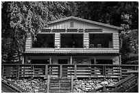 North Cascades Lodge at Stehekin, North Cascades National Park Service Complex.  ( black and white)