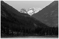 Snowy peaks above Stehekin and Lake Chelan,  North Cascades National Park Service Complex.  ( black and white)
