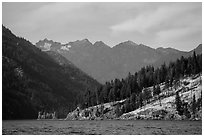 Peaks above Lake Chelan, North Cascades National Park Service Complex.  ( black and white)