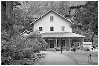 Crescent Lake Lodge dining hall. Olympic National Park ( black and white)