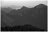Mt Fitzhenry at sunrise. Olympic National Park ( black and white)