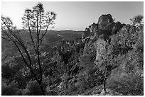 High Peaks at sunset. Pinnacles National Park ( black and white)