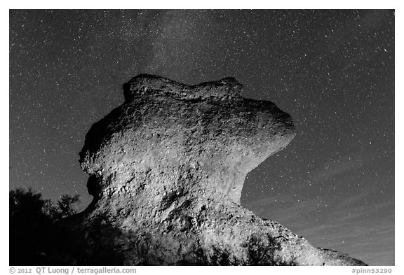 Monolith at night. Pinnacles National Park, California, USA.