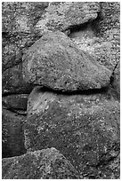 Jumble of boulders, Bear Gulch. Pinnacles National Park ( black and white)