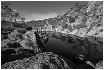 Bear Gulch Reservoir. Pinnacles National Park ( black and white)