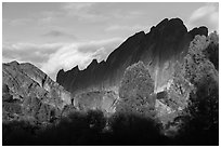Shadows over Machete Ridge. Pinnacles National Park ( black and white)