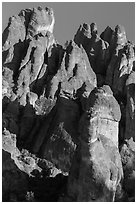 High Peaks towers, late afternoon. Pinnacles National Park ( black and white)