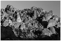 High Peaks pinnacles, late afternoon. Pinnacles National Park ( black and white)