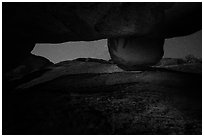 Stary sky seen between walls, Balconies Cave. Pinnacles National Park ( black and white)