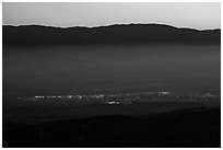 Soledad and Salinas Valley from Chalone Peak at dusk. California, USA ( black and white)