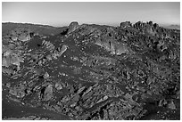High Peaks from North Chalone Peak under moonlight. Pinnacles National Park ( black and white)