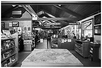 Inside Pinnacles Visitor Center and camping store. Pinnacles National Park ( black and white)