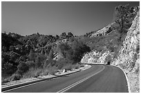 Bear Gulch road. Pinnacles National Park ( black and white)