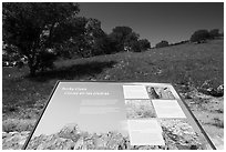 Interpretive sign near West entrance. Pinnacles National Park ( black and white)