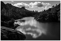 Bear Gulch Reservoir, winter afternoon. Pinnacles National Park ( black and white)