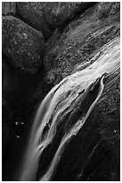 Bear Gulch Reservoir waterfall. Pinnacles National Park ( black and white)