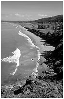 Crescent Beach from above. Redwood National Park ( black and white)