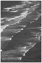 Succession of waves on Crescent Beach. Redwood National Park ( black and white)