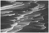 Surf on Crescent Beach, seen from above. Redwood National Park ( black and white)