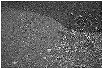 Close-up of sand and pebbles, Enderts Beach. Redwood National Park ( black and white)