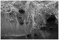 Beach and surf from above. Redwood National Park ( black and white)