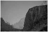 First light on Mt Whitney chain. Sequoia National Park ( black and white)