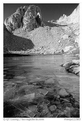 Consultation Lake in late November. Sequoia National Park (black and white)