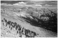 Western Divide from Alta Peak. Sequoia National Park, California, USA. (black and white)