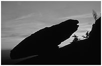 Balanced rock, sunset. Sequoia National Park ( black and white)