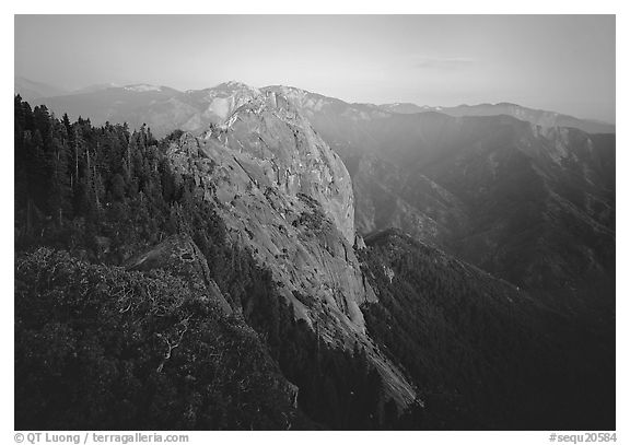 Moro Rock, dusk. Sequoia National Park (black and white)