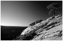 Granite Slab, sunrise. Sequoia National Park, California, USA. (black and white)