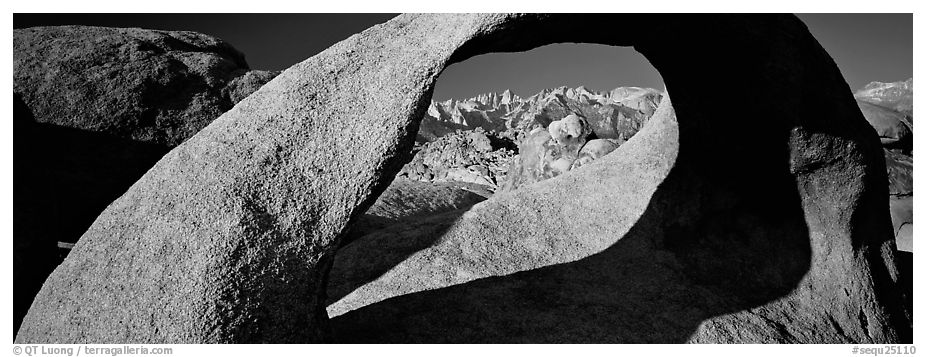 Arch and mountains. Sequoia National Park (black and white)