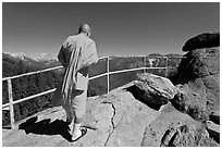 Buddhist Monk on Moro Rock. Sequoia National Park ( black and white)