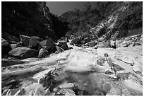 Marble fork of Kaweah River. Sequoia National Park ( black and white)