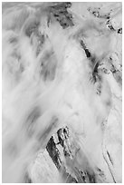 Water flowing over marble rocks. Sequoia National Park ( black and white)