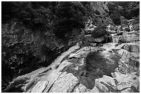 Marble fork of Kaweah River pools and cascades. Sequoia National Park ( black and white)