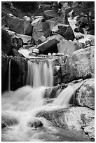 Upper Marble Falls of the Kaweah River. Sequoia National Park ( black and white)