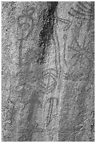 Vivid red pictographs, Hospital Rock. Sequoia National Park ( black and white)
