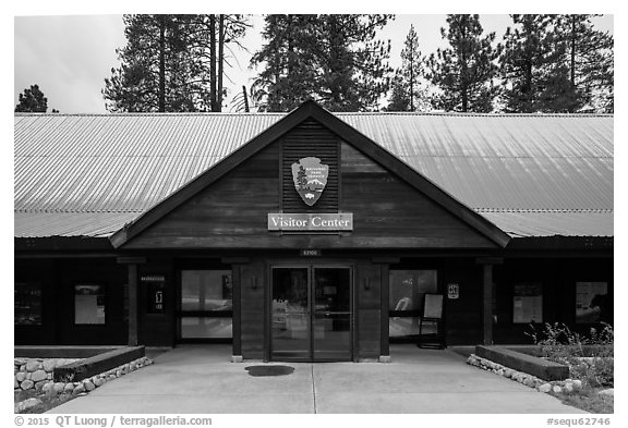 Lodgepole Visitor Center. Sequoia National Park (black and white)