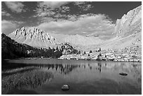 Timberlane Lake and Mt Whitney, late afternoon. Sequoia National Park ( black and white)